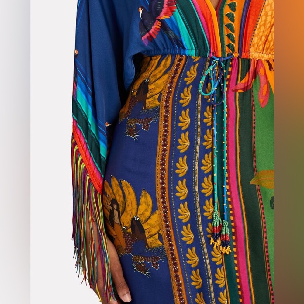 Farm Rio Scarf Print Kaftan - Picture 14 of 14